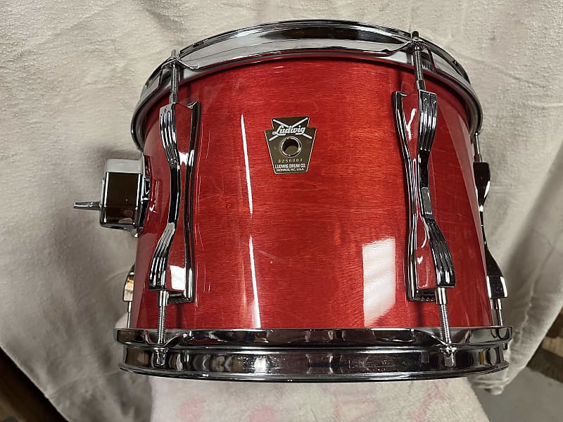 Ludwig Classic Maple 12X8 tom tom Flame Red Shadow 80s/90s Reverb