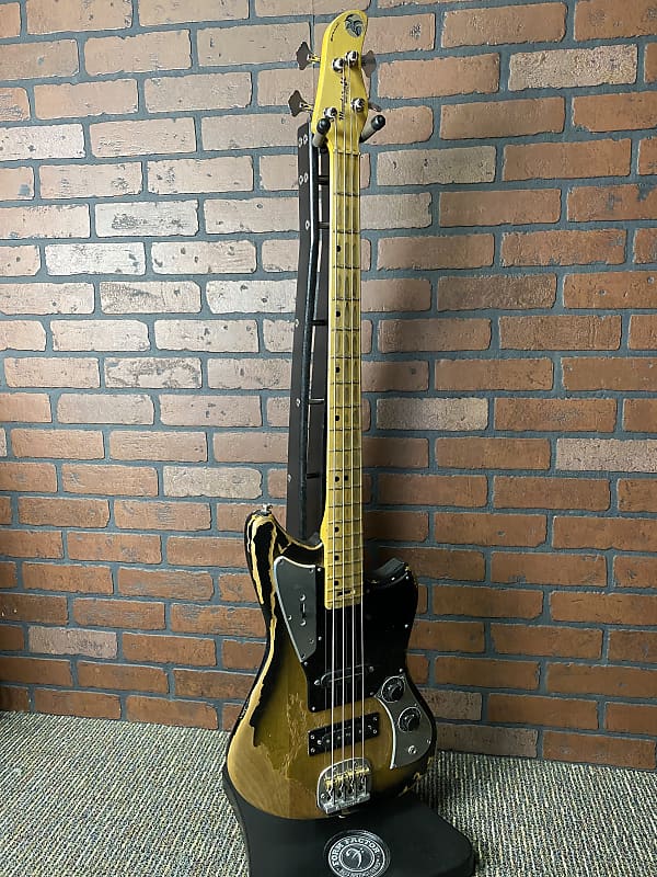 Woodcraft Electric Guitars Retro-Modified Bobcat 4 Tobacco Sunburst Custom Bass 34" Scale image 1