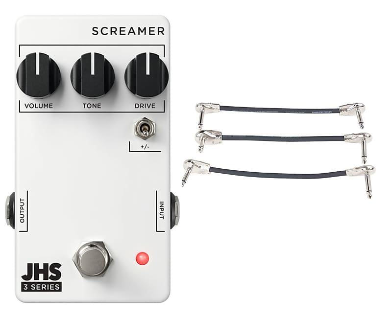 JHS 3 Series Screamer Overdrive Pedal + Gator Patch Cable 3 Pack