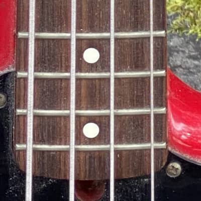 1986 Ibanez Roadstar II 4 String Bass Guitar Red Vintage image 3