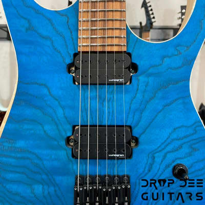 Skervesen Raptor 6 Electric Guitar w/ Case-See-Thru Blue image 6