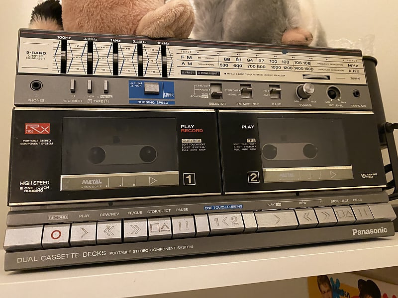 Panasonic RX-CW50 Boombox 1985 Dual Cassette Deck Radio selling Rare