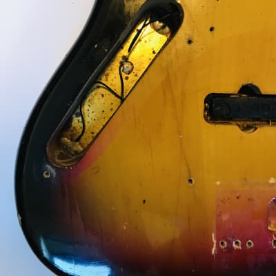 1972 Fender Jazz Bass Lefty Sunburst Body ! 100% Original RARE! image 5