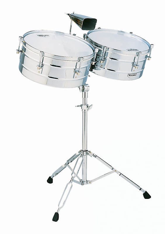 LP Latin Percussion Matador Timbales 14" & 15" Shells Bright Chrome - M257 image 1