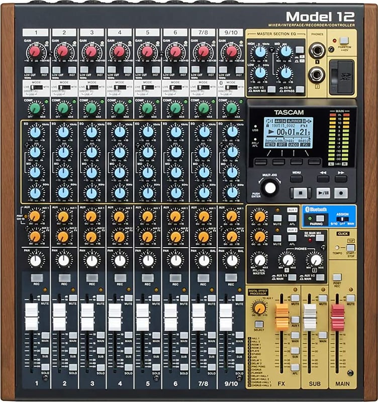Tascam Model 12 Mixer, USB Audio Interface, and Multitrack Recorder image 1