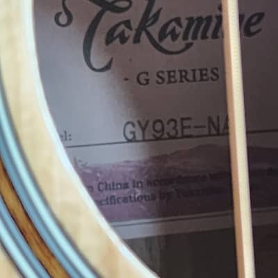Takamine GY93E G90 Series New Yorker Parlor Acoustic/Electric Guitar Natural Gloss image 7