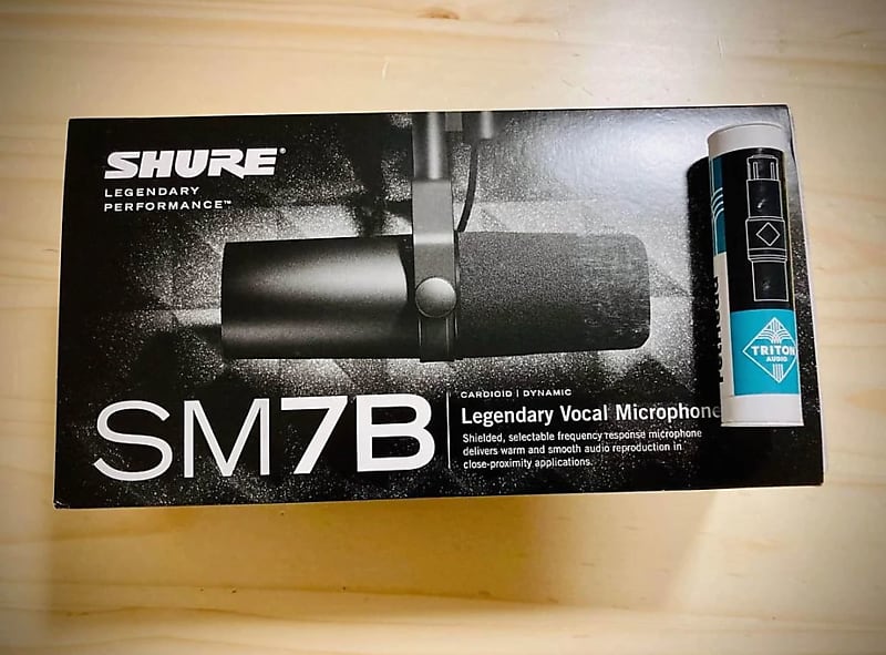 Shure SM7B Microphone - Triton Fethead Inline Preamp | Reverb