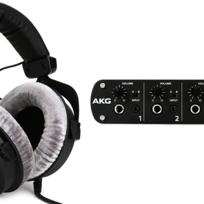 Beyerdynamic DT 770 Pro 80 ohm Closed-back Studio Mixing Headphones  Bundle with AKG HP4E 4-channel Headphone Amplifier image 1