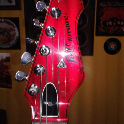 Peavey Milestone six string guitar 1985 Red metallic image 9
