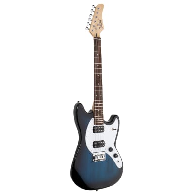 Glarry Full Size 6 String H-H Pickups GMF Electric Guitar with Bag Strap Connector Wrench Tool 2020s - Blue image 7