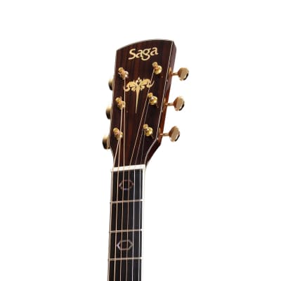 Saga SL68 All-Solid Spruce Top Okoume Back & Sides Acoustic-Electric Dreadnought Guitar (Natural Gloss) image 7