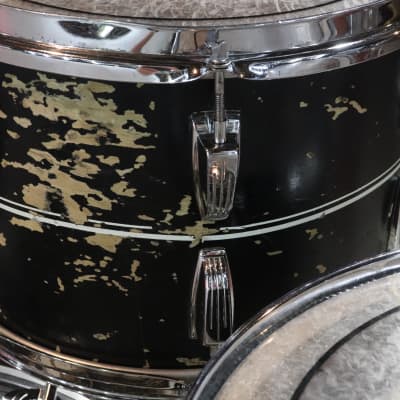 Ludwig Hollywood Black Lacquer 4pc Drum Kit Set 12/13/16/20" Vintage 1970's image 15