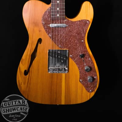 Fender 2004 Masterbuilt John English Telecaster Thinline Guitar- Pine/Leather image 3