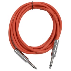 Seismic Audio SASTSX-10RED 1/4" TS Instrument/Patch Cable - 10'