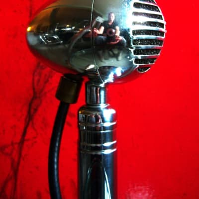 Vintage 1940's RCA MI-12017-G dynamic / crystal mod microphone Hi Z w cable & stand prop display Shure image 4