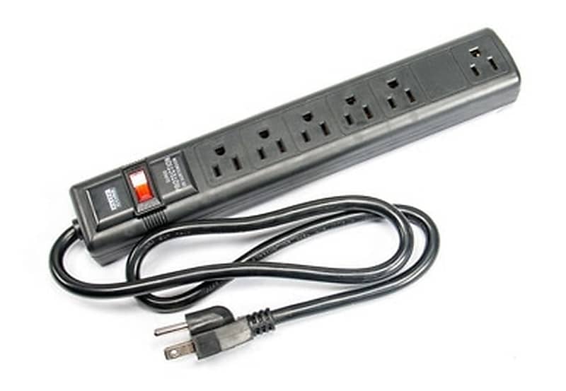 Elite Core AC Power Strip with Surge Protection 6 Outlets Stage Studio -Black image 1