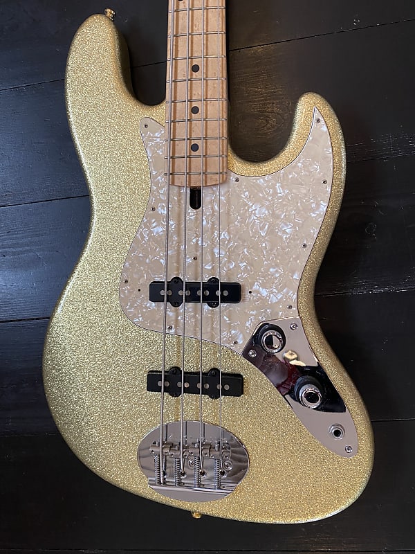 Lakland USA 44-60 Joe Osborn custom 2019 Gold Sparkle matching Headstock |  Reverb