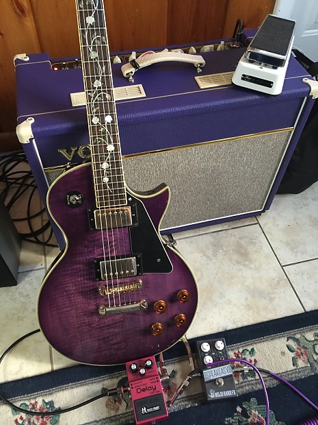 Jay Turser Les Paul Rose Vine Trans Purple
