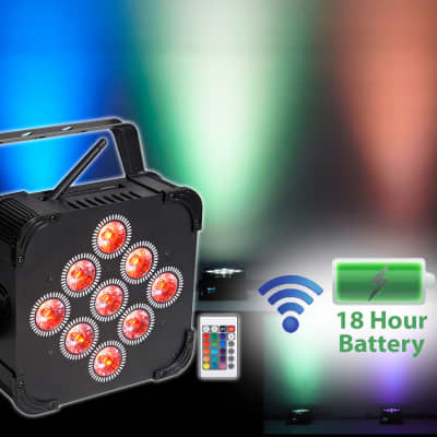 Rockville RGBWA+UV Battery Powered Wireless Wash Par DJ Up Light+Chauvet Cable image 4