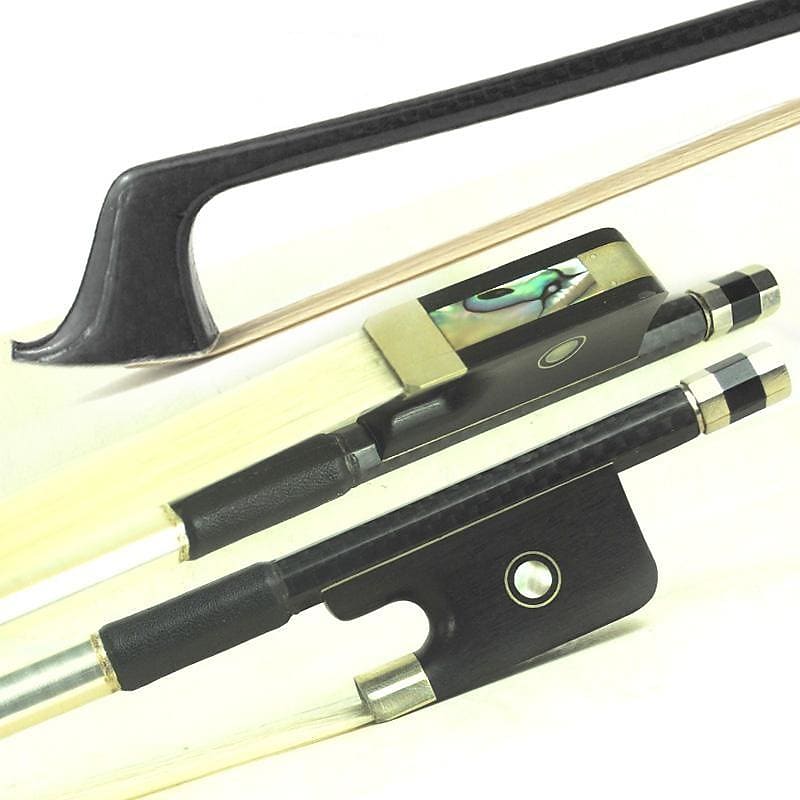 D Z Strad Double Bass Bow - Model 623 - Braided Carbon Fiber Bow with Ebony Parisian Eye Frog (French Style) image 1