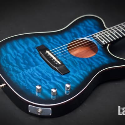 Carvin Custom Shop USA AC175 Blue Burst 5A Quilt Maple Top Acoustic Electric Guitar RARE wow top image 2