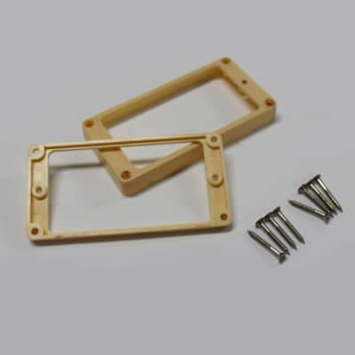 Q-Parts Aged Collection Humbucking Slanted Pickup Rings, Flat Bottom, CREAM
