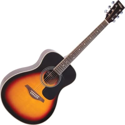 Vintage V300 Acoustic Folk Guitar ~ Vintage Sunburst for sale