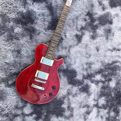Red Custom LP Style Guitar, Maple Top Body, Rosewood Fingerboard image 4