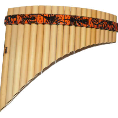 Panflute 20  Pipes Natural Bamboo Nazca Lines Designs - Item in USA - Case Included image 1