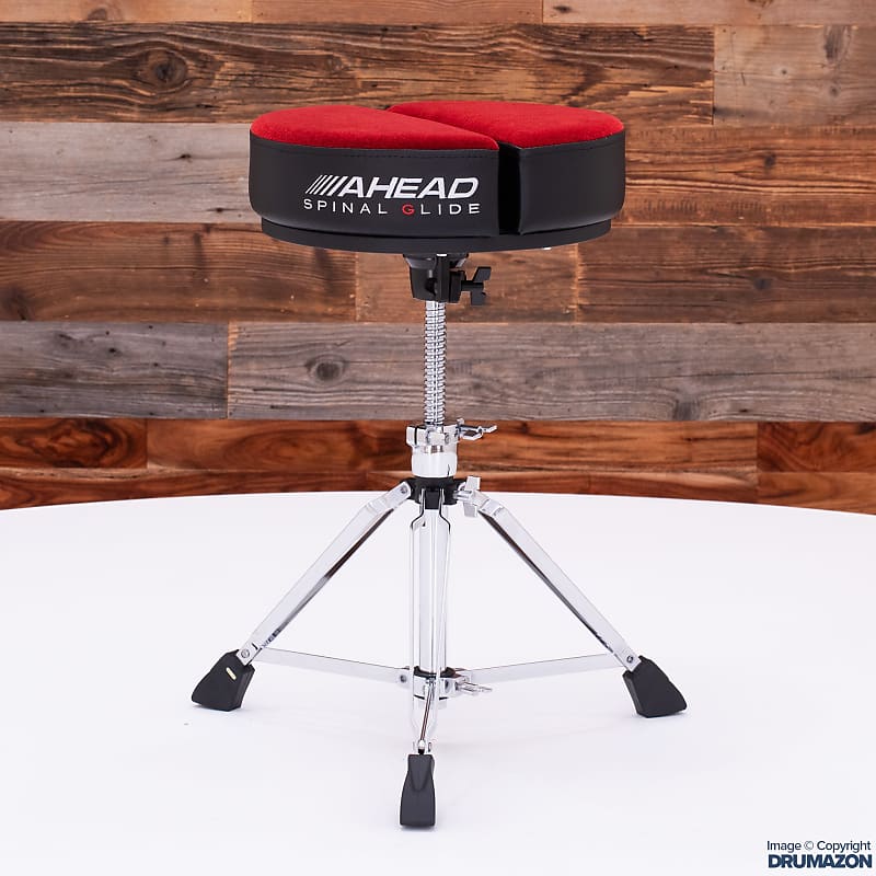 AHEAD SPINAL G ROUND TOP DRUM THRONE WITH 3 LEG BASE, RED Reverb