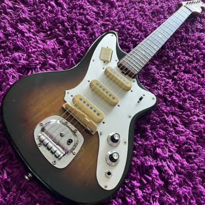 1965-1969 Zen-On/Morales ZES-130 Fender Offset MIJ Vintage Guitar Sunburst image 1