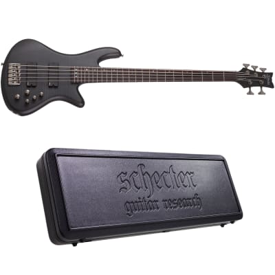 Schecter Stiletto Studio-5 See-Thru Black Satin 5-String Electric Bass Guitar + Hard Case Studio 5 for sale