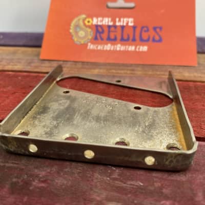 Real Life Relics Fender® Aged Nickel Vintage Pat Pending 52 Telecaster® Bridge Plate 0054162049    [I6] image 1