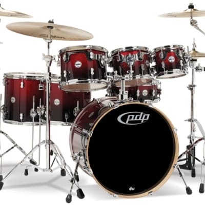 PDP Concept Maple Shell Pack - 7-Piece - Red To Black Sparkle Fade image 22
