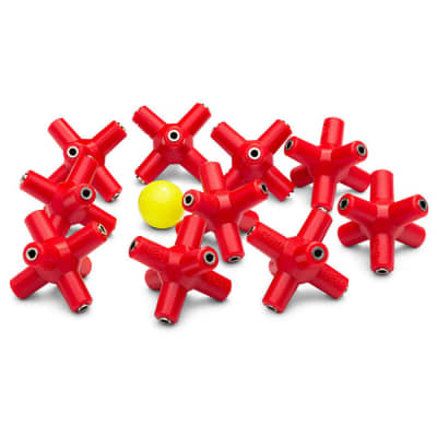 HOSA GMM-105PK Knucklebones Signal Splitter 3.5 mm X 6 Red (10-Pack) image 2