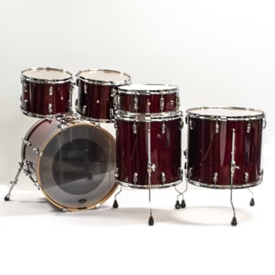 Pearl Vision SST Maple 12/13/16/18/22/14 Red Lacquer Drum Set image 2