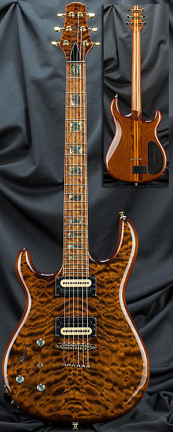 Kiesel Carvin DC127 Lefty Left Handed Neck Through 6 String Electric Guitar Umber Quilt Mahogany Reverb Brazil
