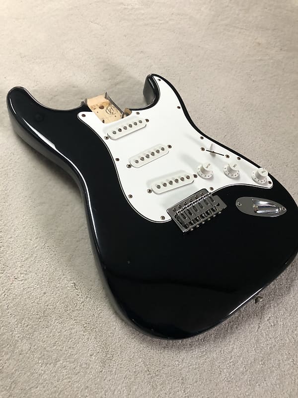 Loaded Squier USA Stratocaster body 1989 - Black | Reverb