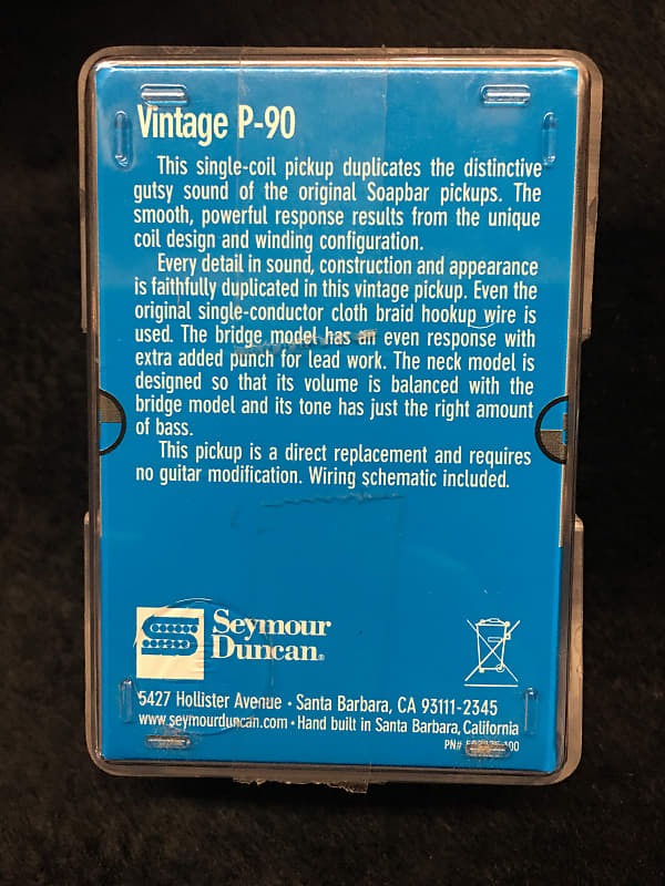Seymour Duncan SP90-1n Vintage P90 Soapbar Black Cover | Reverb