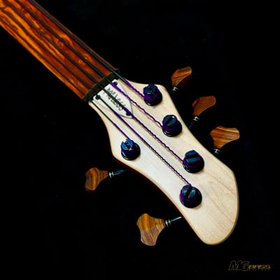 MGbass Infinity Ghost  5 strings fretless - Piezo pickup bartolini preamp cocobolo fingerboard image 4