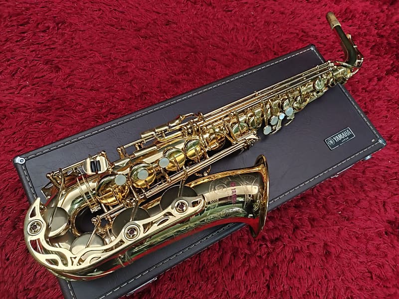 ヤマハ アルトサックス YAS-62 Jガード パープルロゴ 純正ハードケース Yamaha YAS-62 purple logo J key guard Original gold lacquer