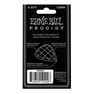 Ernie Ball 1.5mm Black Mini Prodigy Picks 6-pack image 3