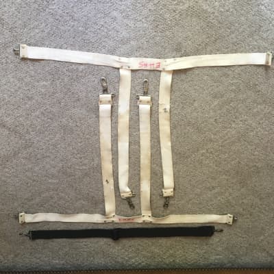 Ludwig  Marching Percussion Timp-Tom Trio #570 with #525 Carrier Early 1970’s - White Marine Pearl WMP image 18