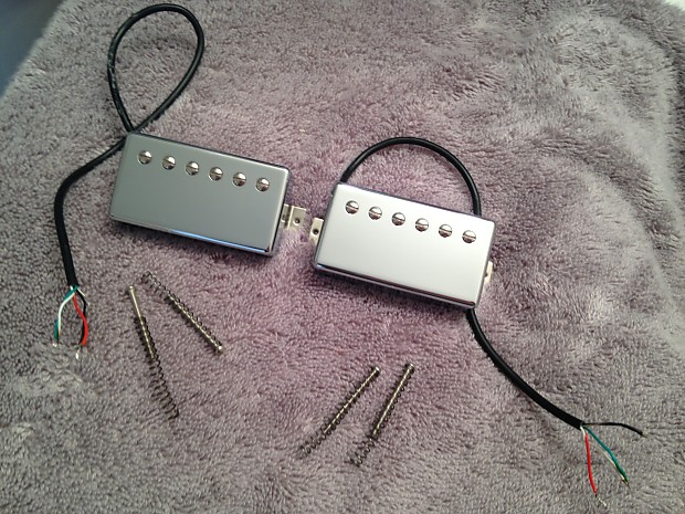 Gibson Burstbucker 2 & 3 Humbucker Pickup Set 4 Wire For Coil Splitting And  Tapping 2016 Chrome