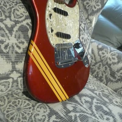 Fender Mustang Guitar with Rosewood Fretboard 1969 - 1973 Competition Red image 9