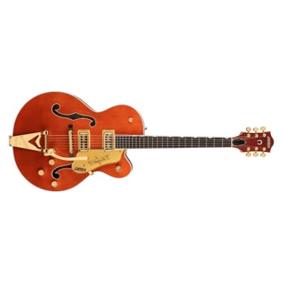 Gretsch G6120TG Players Edition Nashville 6-String Right-Handed Hollow Body Electric Guitar with String-Thru Bigsby, Gold Hardware, and Ebony Fingerboard (Orange Stain) image 2