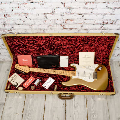 Fender - 2018 American Original 50's Stratocaster Electric Guitar, Aztec Gold - w/OHSC - x3597 - USED image 18