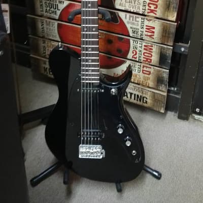 AriaPro 2 Jet B'Tone -Baritone Guitar - Gloss Black image 2