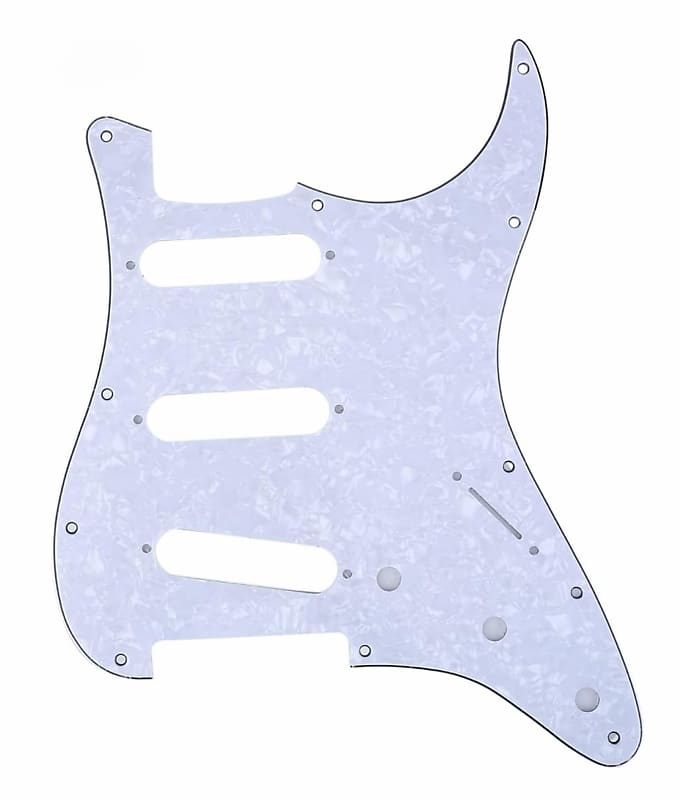 Carmedon SSS 11 Holes Strat Electric Guitar Pickguard Scratch Plate for Fender USA/Mexican Made American Standard Stratocaster Modern Style Guitar Parts (4ply White Pearl) 2023 - White Pearl image 1