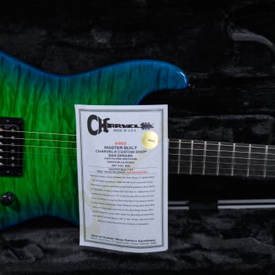 Charvel USA Custom Shop San Dimas Master Built by “Red” Dave Nichols for Namm #403 Quilted Maple Top Green Blue Burst 2024 w/OHSC image 12